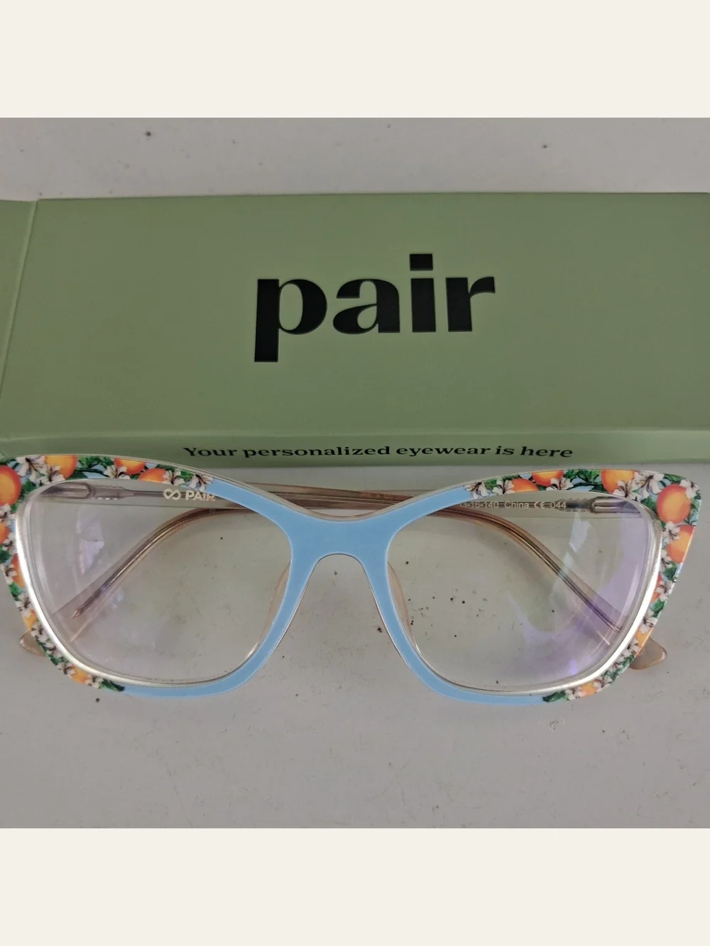 Pair Eyeware Floral Orange & Light Blue Topper for Wanda Frames